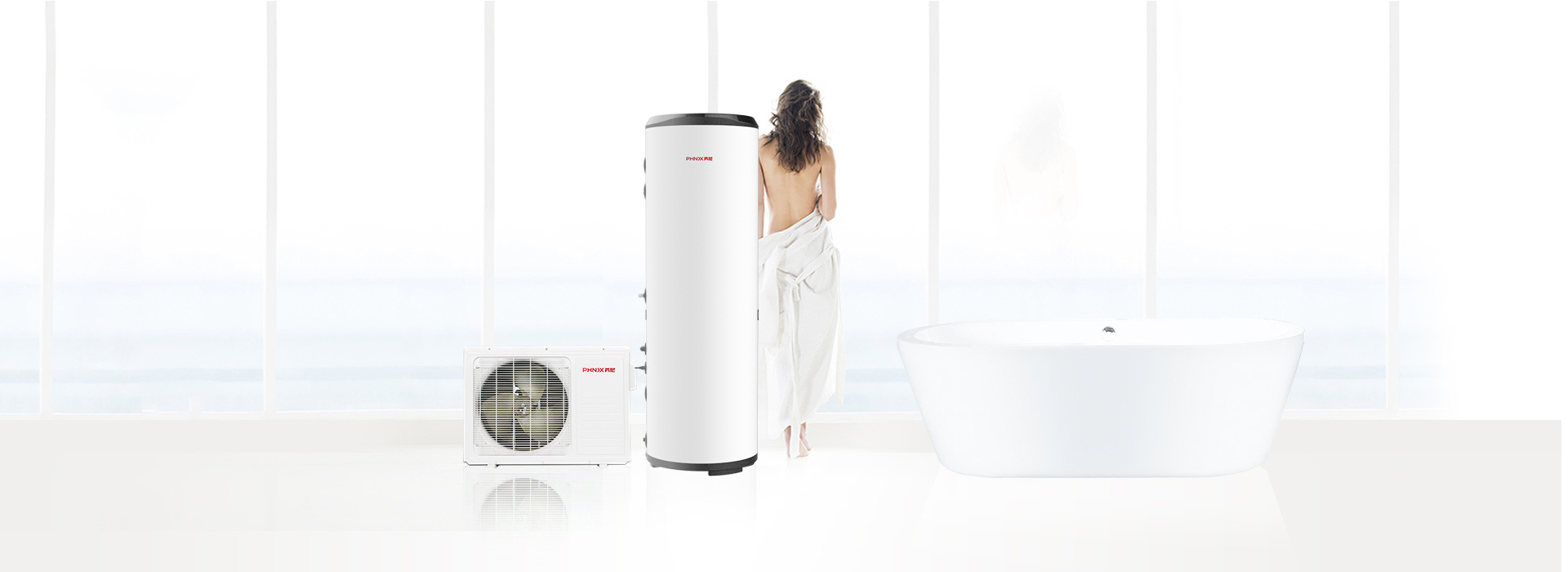 芬尼空气能热水器精英型300L舒适热水，享受人生，强动力，提供澎湃水量